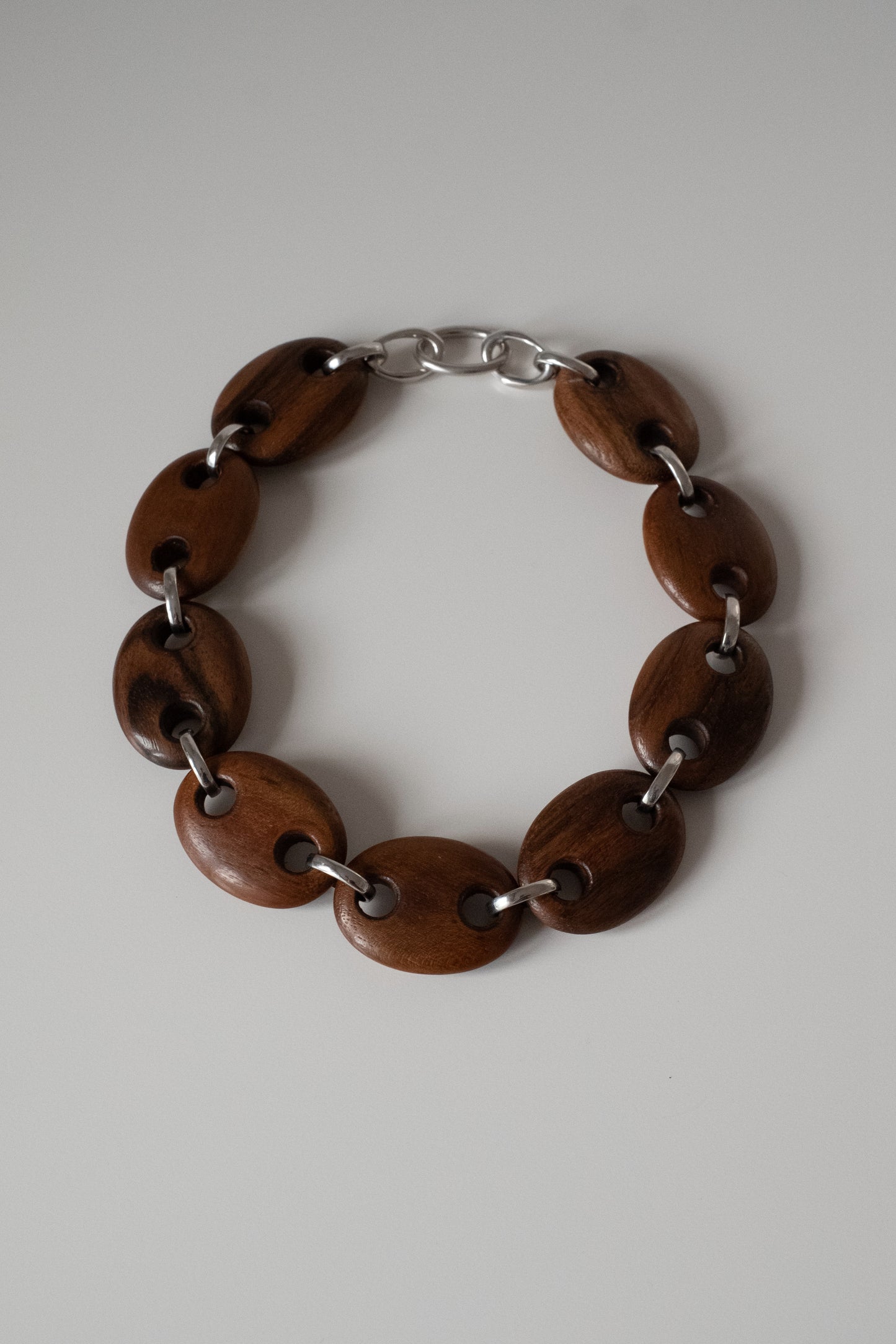 Oval Walnut Link Chain Necklace