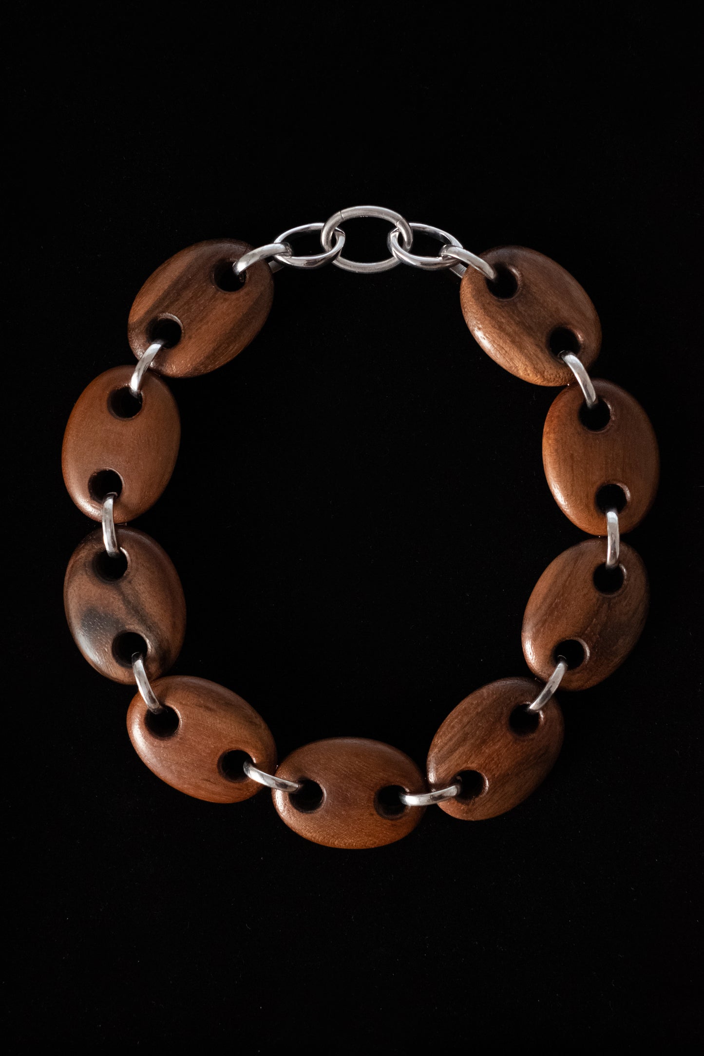 Oval Walnut Link Chain Necklace