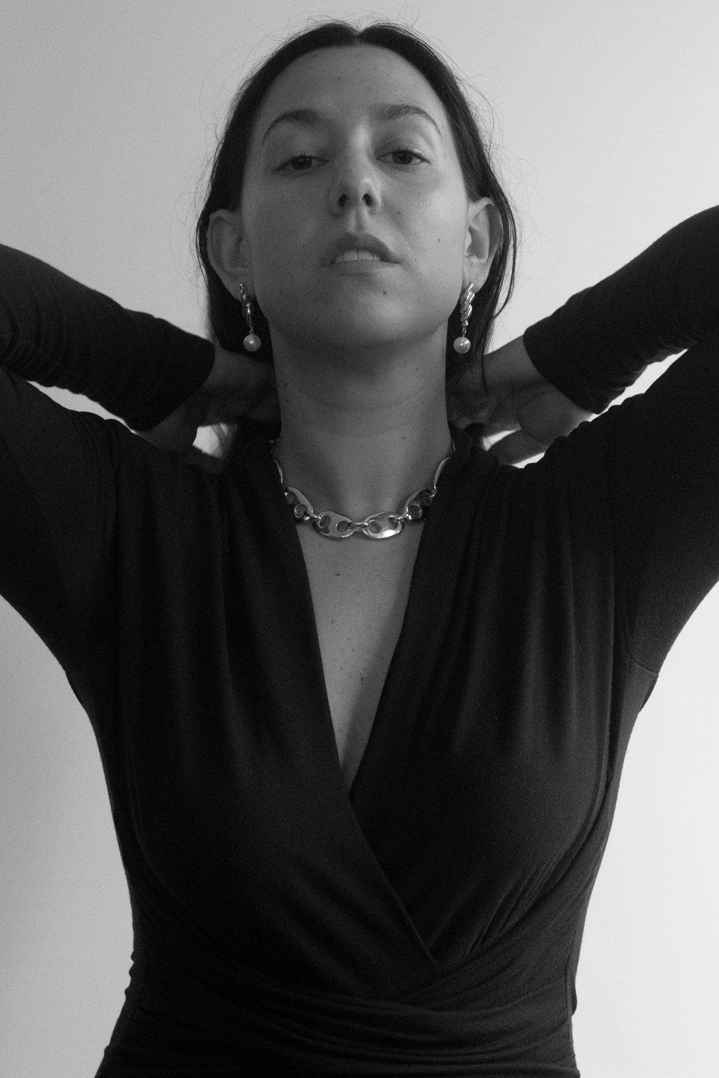 Wave Earrings w/Pearl