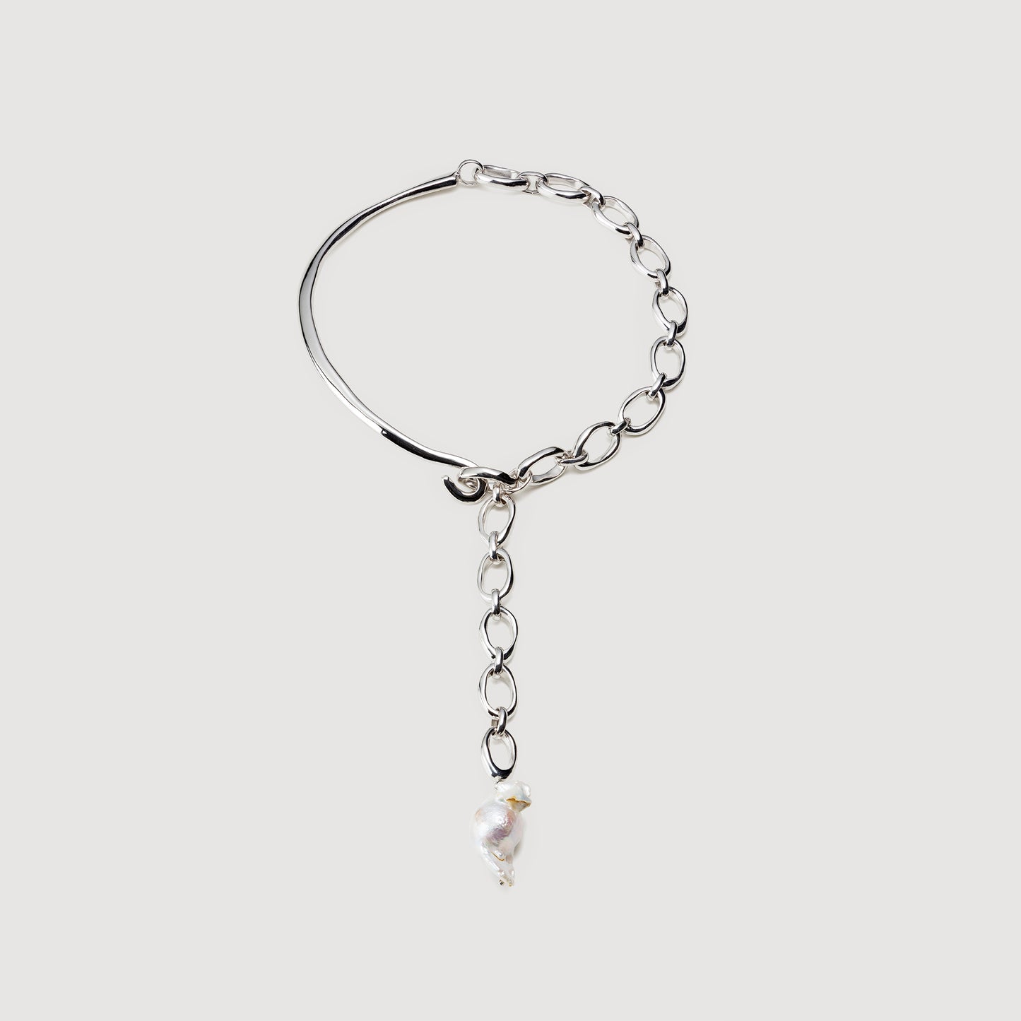 Drop Collar Necklace with Baroque Pearl