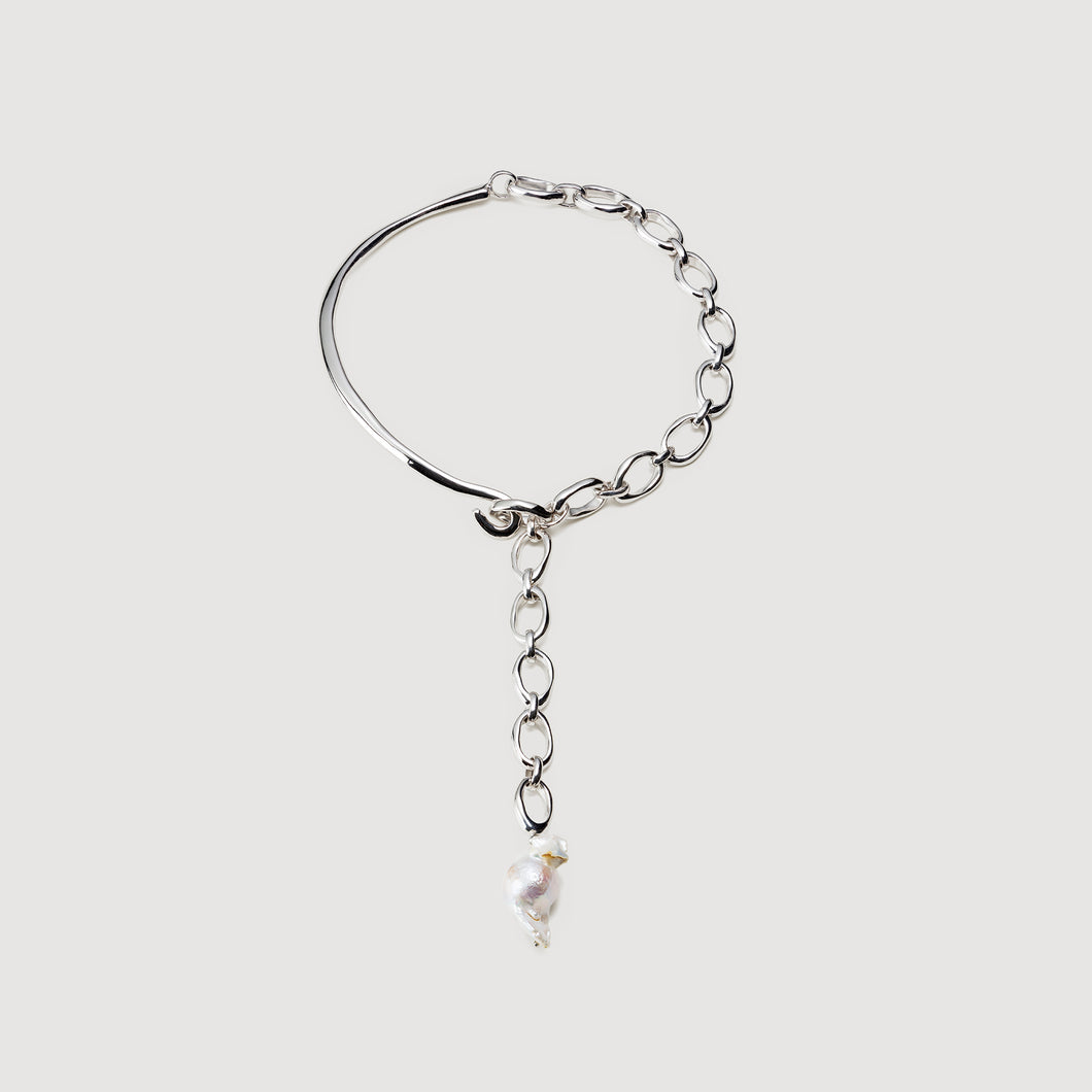Drop Collar Necklace with Baroque Pearl