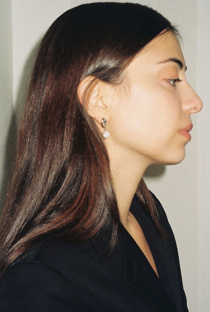 Mini Tendril Earrings w/Pearl