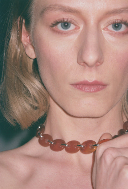 Carnelian Agate Link Necklace