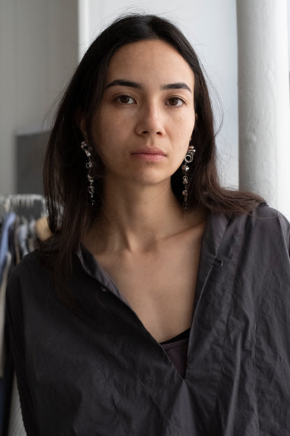 Tendril Earrings w/Onyx