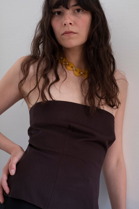 Circle Yellow Jade Link Chain Necklace