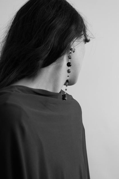 Tendril Mixed Onyx Earrings