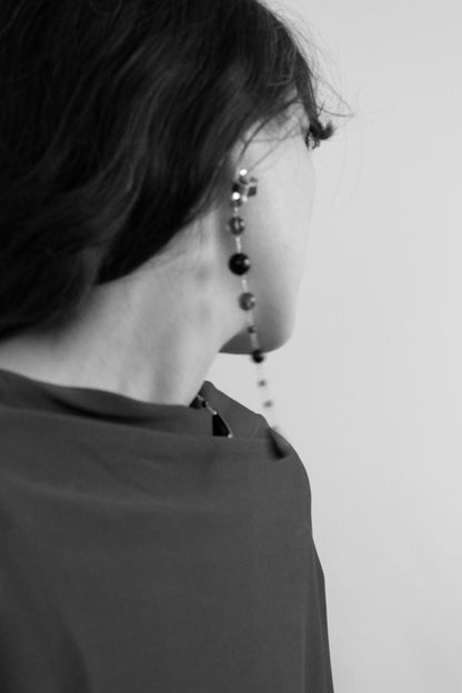 Tendril Mixed Onyx Earrings