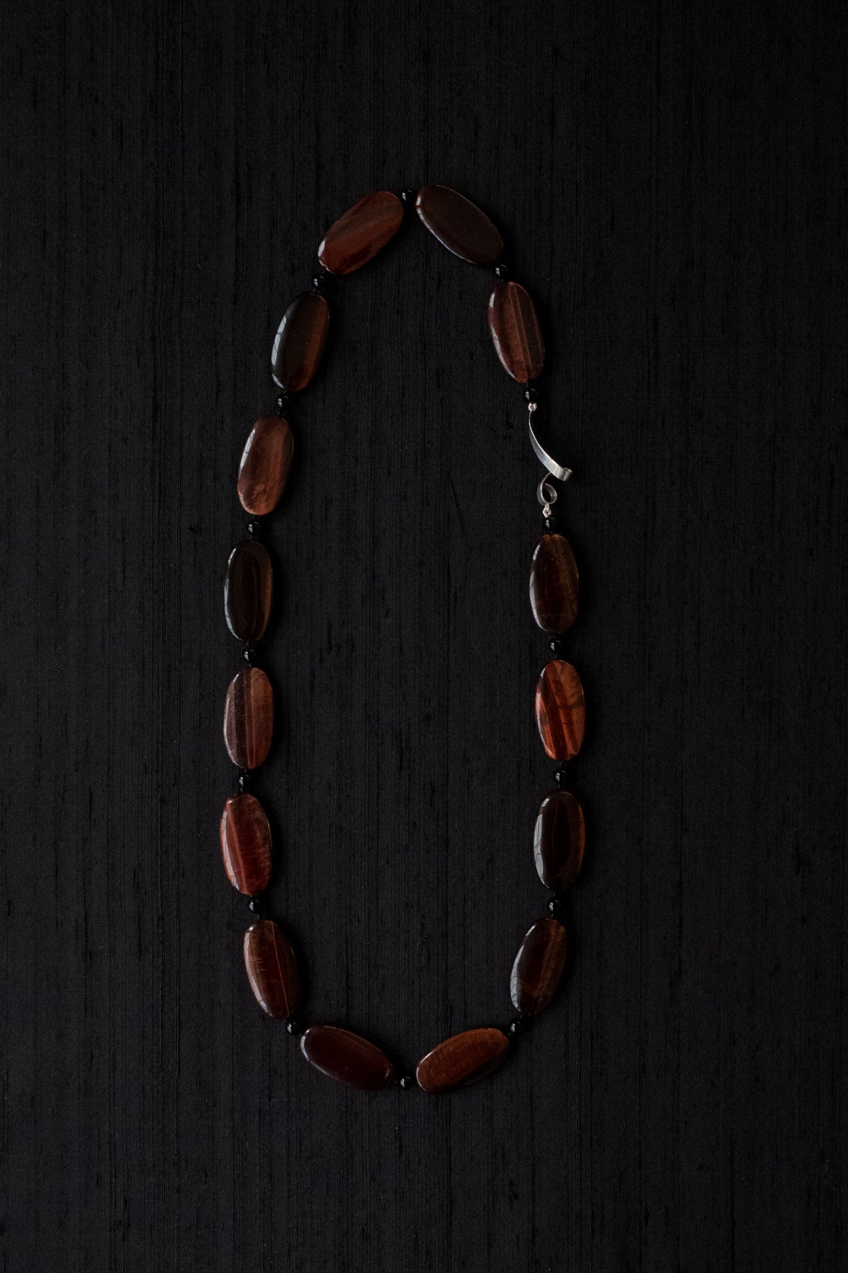 Large Oval Red Tiger Eye Necklace