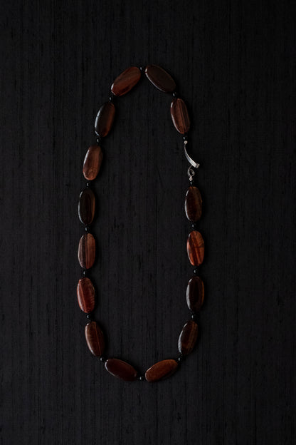 Large Oval Red Tiger Eye Necklace