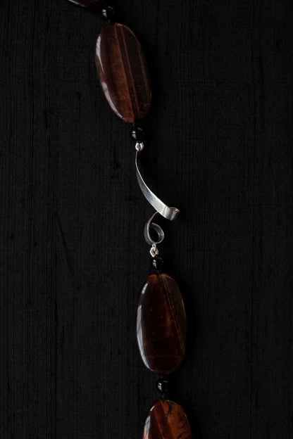 Large Oval Red Tiger Eye Necklace