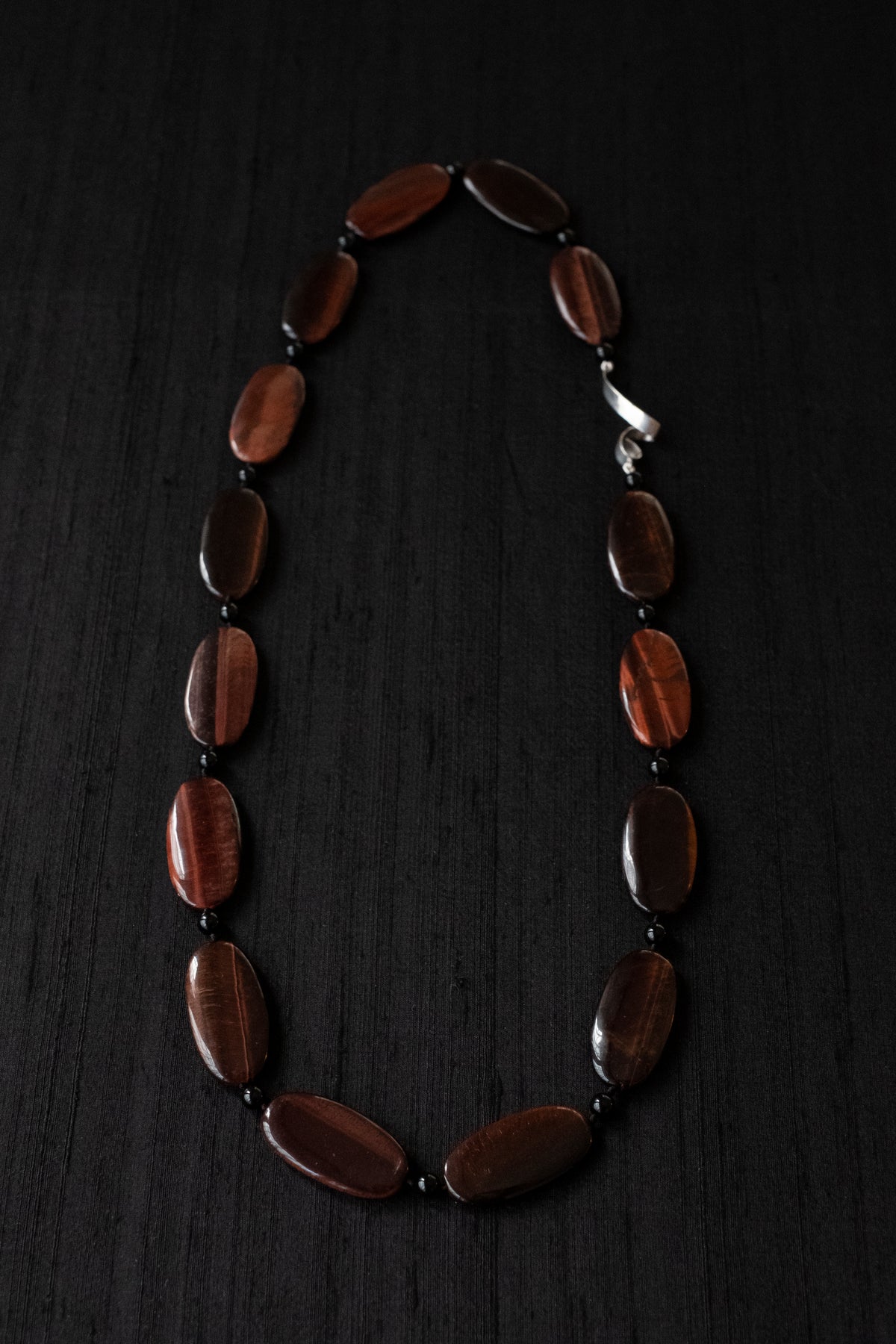 Large Oval Red Tiger Eye Necklace