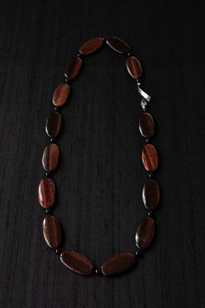 Large Oval Red Tiger Eye Necklace