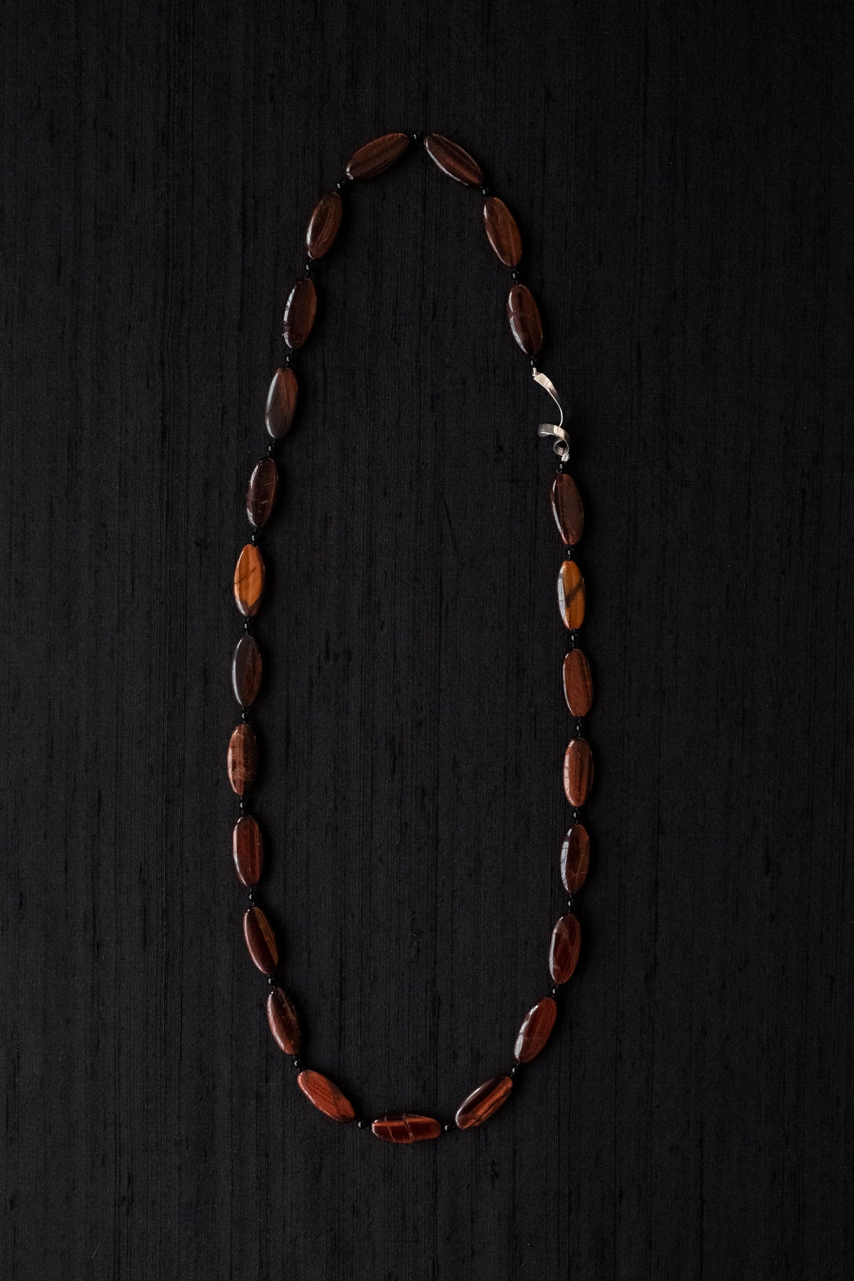 Mini Oval Red Tiger Eye Necklace