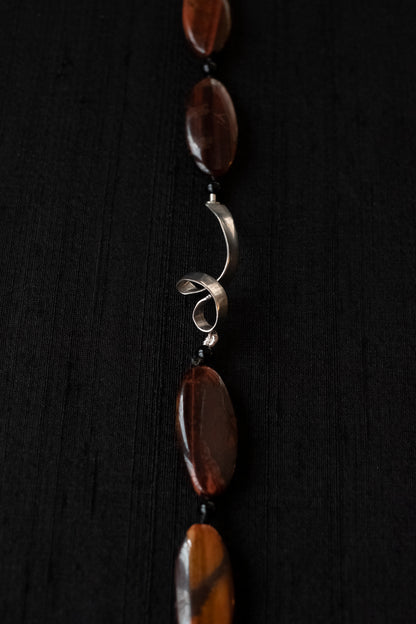 Mini Oval Red Tiger Eye Necklace