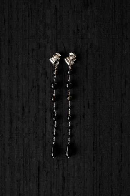 Tendril Mixed Onyx Earrings