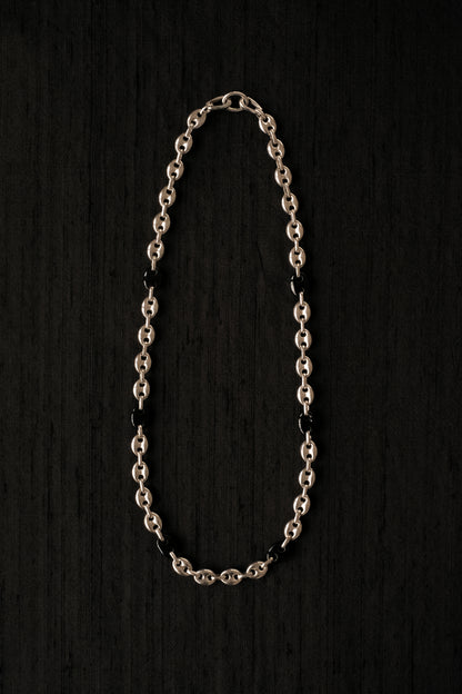 Onyx Sailor Mesh Chain Necklace
