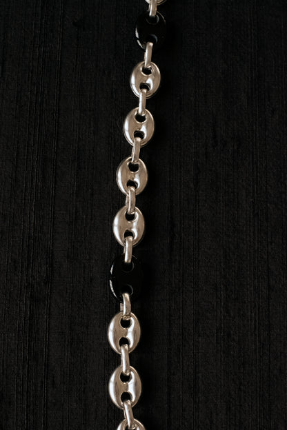 Onyx Sailor Mesh Chain Necklace