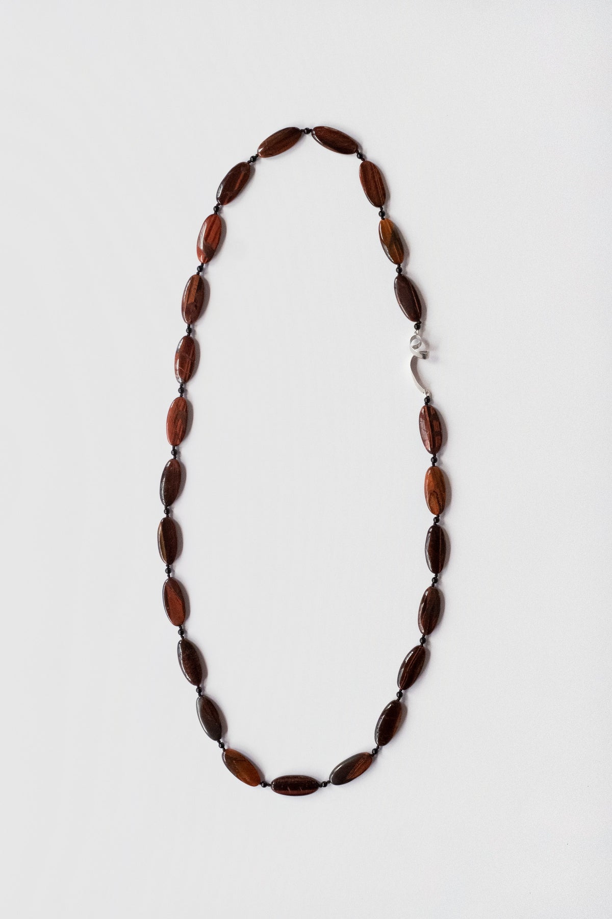 Mini Oval Red Tiger Eye Necklace