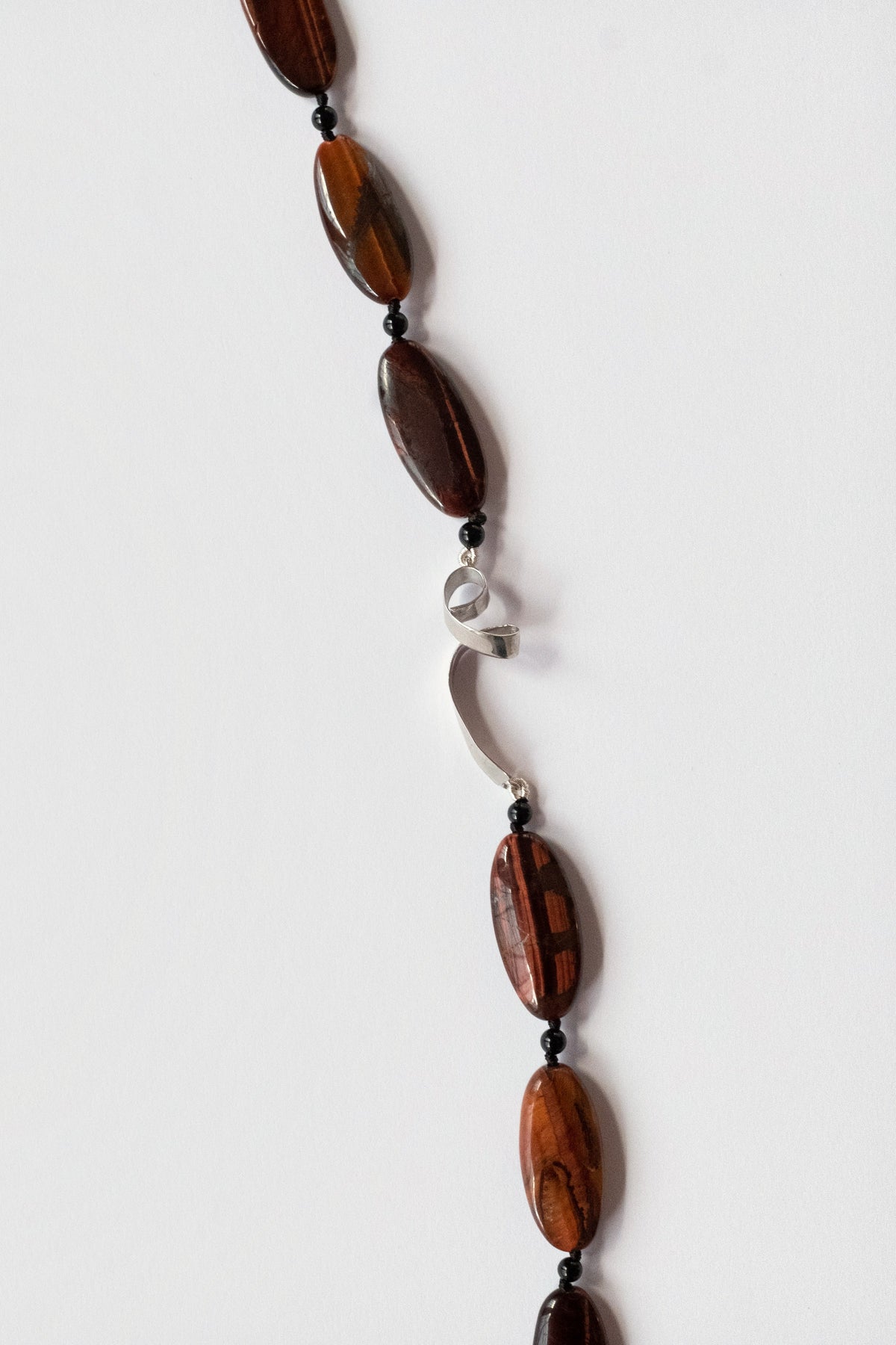 Mini Oval Red Tiger Eye Necklace