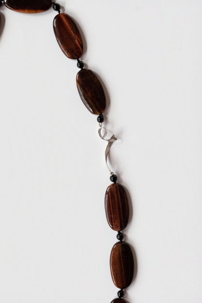 Large Oval Red Tiger Eye Necklace