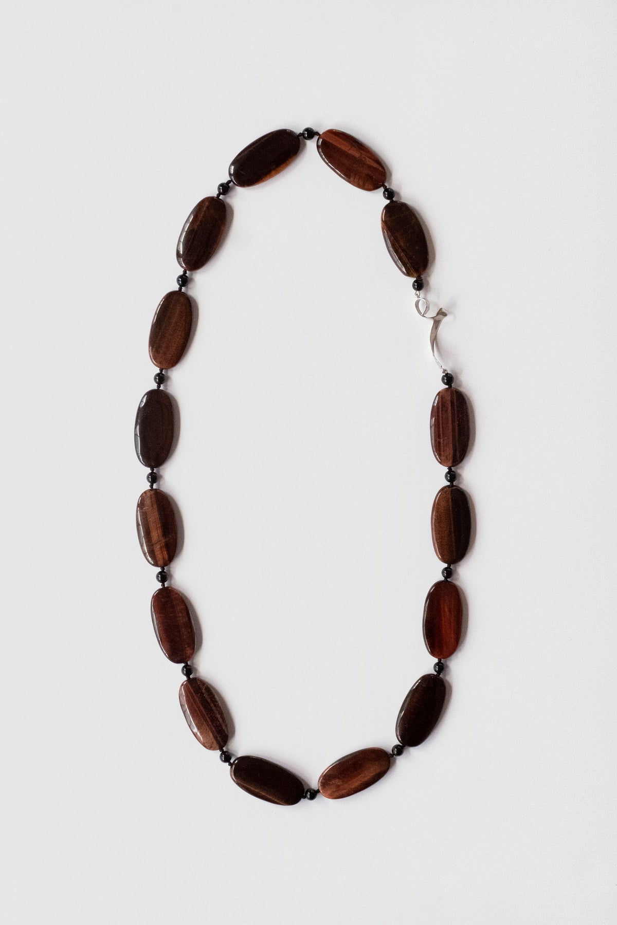 Large Oval Red Tiger Eye Necklace