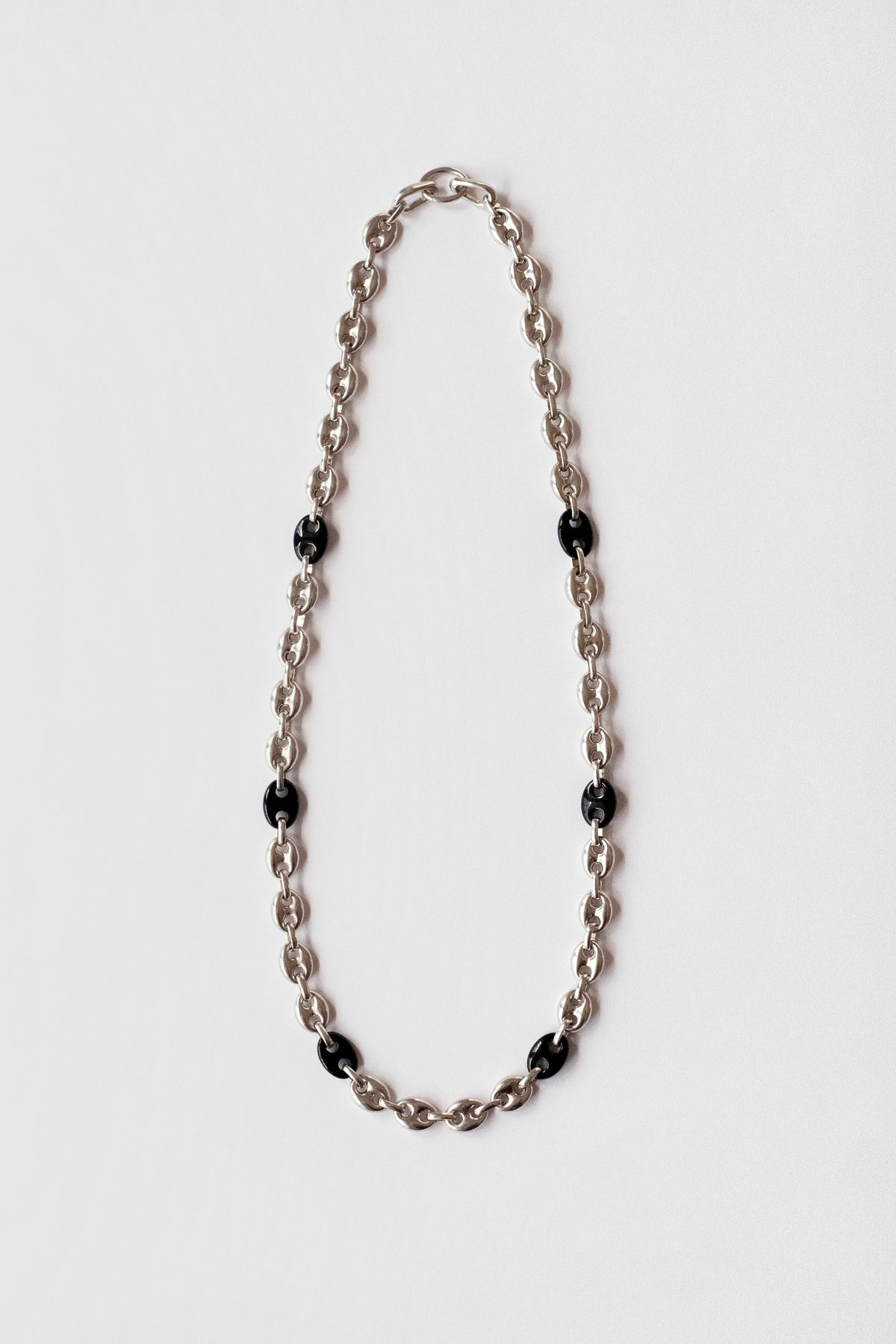 Onyx Sailor Mesh Chain Necklace