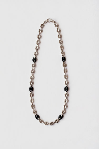 Onyx Sailor Mesh Chain Necklace