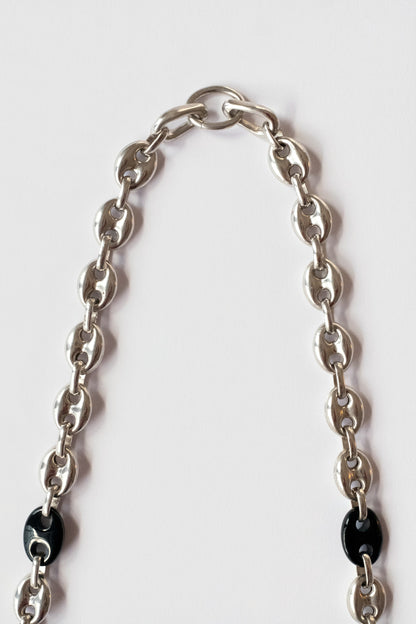 Onyx Sailor Mesh Chain Necklace