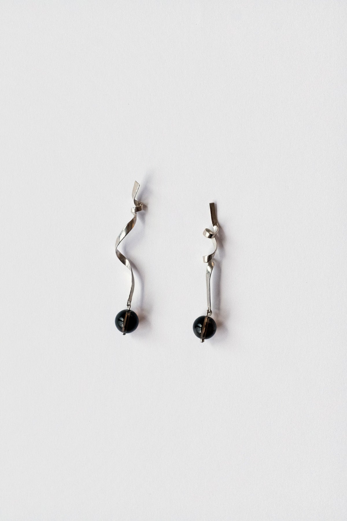 Ribbon Earrings w/ Smoked Quartz