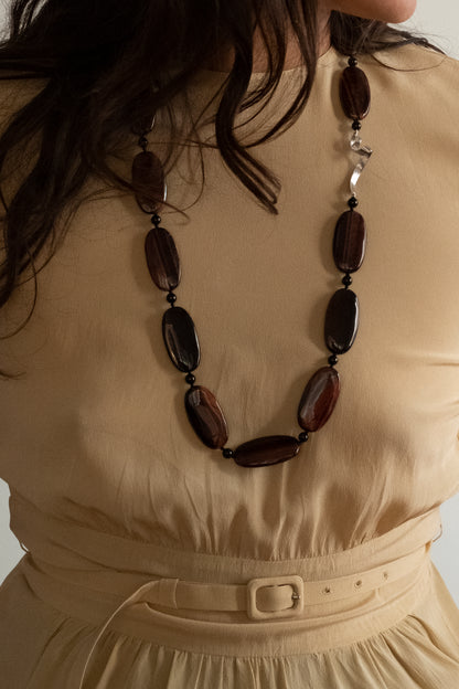 Large Oval Red Tiger Eye Necklace