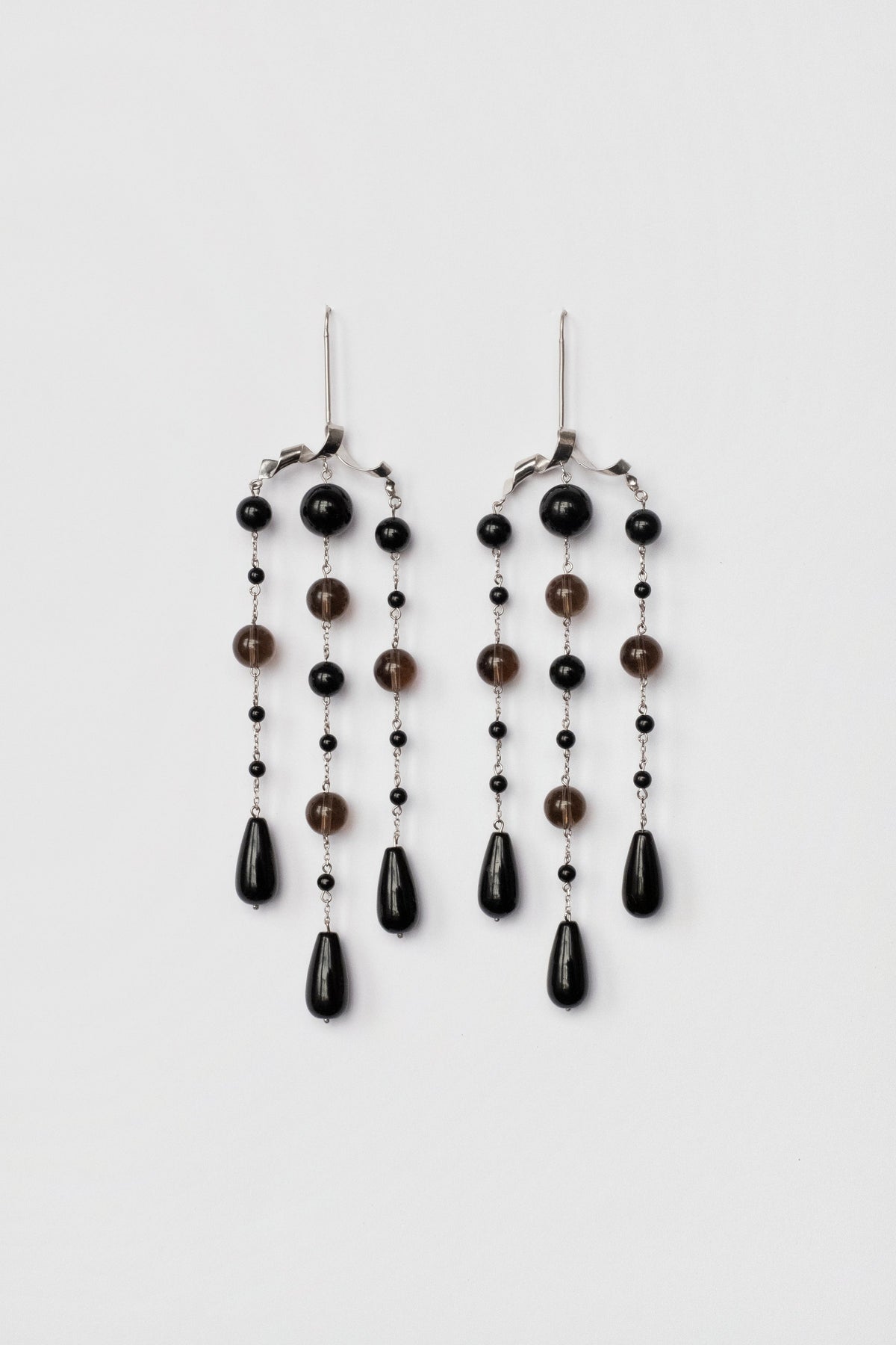 Mixed Onyx Chandelier Earrings