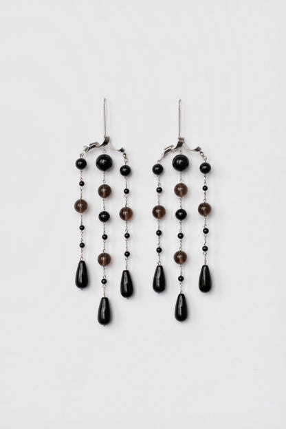 Mixed Onyx Chandelier Earrings