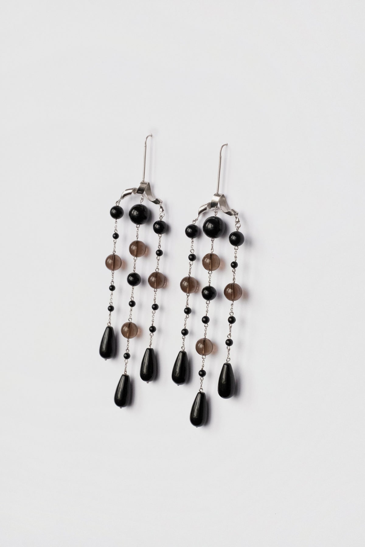 Mixed Onyx Chandelier Earrings