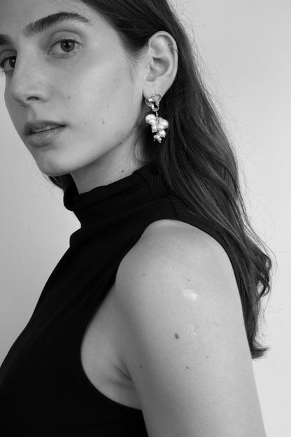 Vine Earrings w/ Pearl
