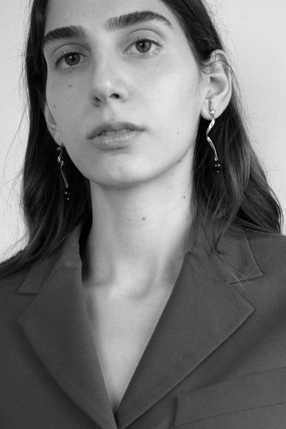 Ribbon Earrings w/ Smoked Quartz