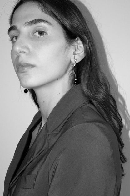 Ribbon Earrings w/ Onyx