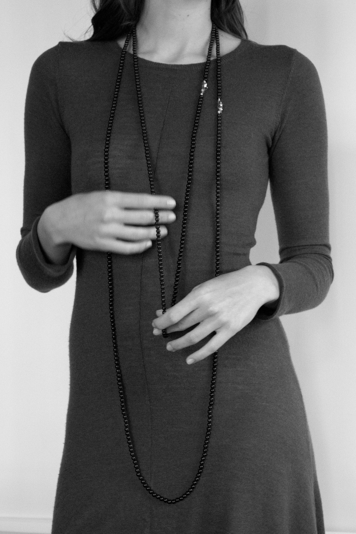 Long Smoked Quartz Necklace