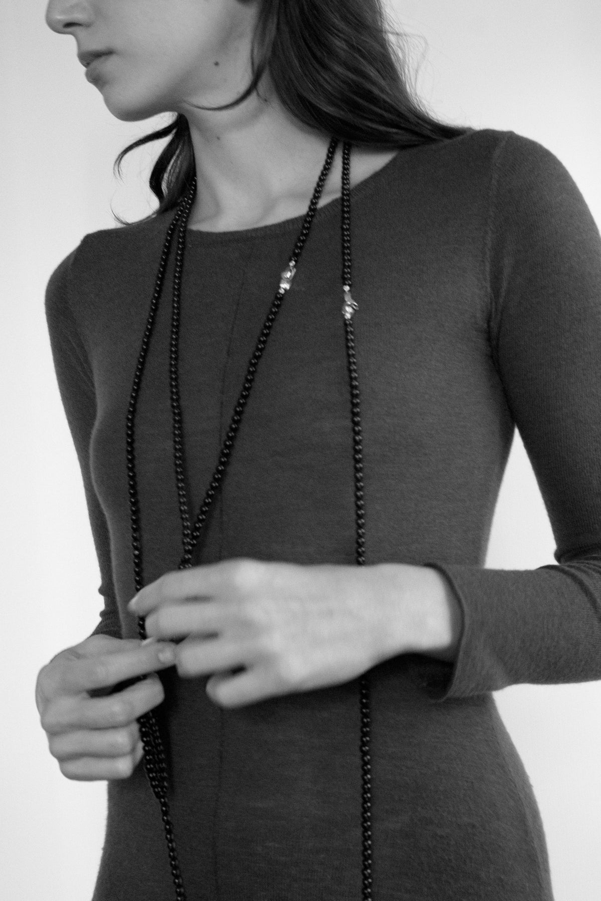 Long Smoked Quartz Necklace