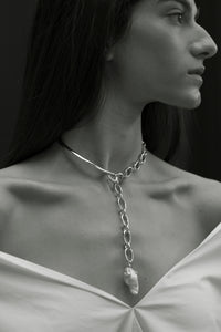 Drop Collar Necklace with Baroque Pearl